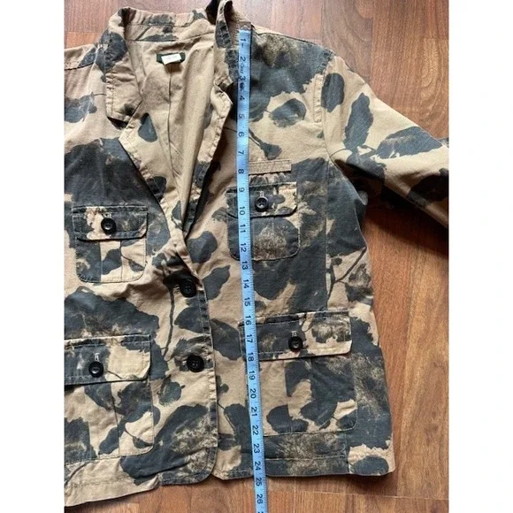 J. CREW Military Jacket Blazer Floral Camo Gorpcore Military Womens LRG Cotton - Picture 7 of 7